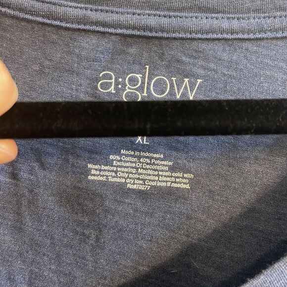 Blue Cotton Maternity Top - Picture 5 of 6